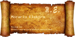 Morariu Elektra névjegykártya